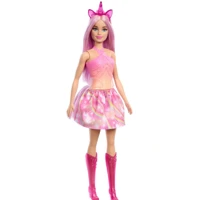 Imagem da promoção Barbie Um Toque de Mágica, Boneca Saia de Unicórnio de Sonho Rosa, Cabelo Rosa, Acessórios Brilhante