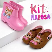 Imagem da promoção Kit 2 Pares Galocha e Babuche Infantil Menina Confortável
