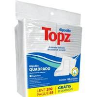 Imagem da promoção Algodão Quadrado Dupla Face Topz 100 unidades