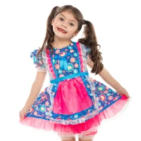 Imagem da promoção Vestido Festa Junina Quadrilha Infantil Rodado Estampado Princesa Menina Juvenil Bebê Luxo