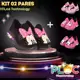 KIT 2 PARES DE TÊNIS LED INFANTIL MENINA (LED03 PRETO MINNIE + PAR ADICIONAL A SUA ESCOLHA) em oferta