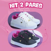 Imagem da promoção Kit 2 Pares Tênis Infantil Feminino Ultra Confortável Escolar Leve 25-36 Envio Rápido