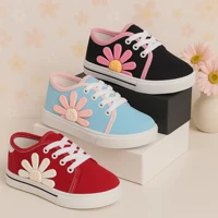 Imagem da promoção Tênis Infantil Menina Cano Baixo Star Floral Casual Volta as Aulas Flor Criança Leve Confortável