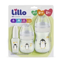 Imagem da promoção Kit 3 Mamadeira Lillo Evolution Primeirospassos 50/150/240ml Branco