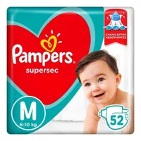 Imagem da oferta Fralda Descartável Pampers Supersec M 52 Unidades
