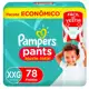 Fralda Calça Pampers Pants XXG 78 Unidades em oferta