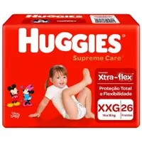 Fralda Huggies Supreme Care XXG 26 Unidades em oferta na Casas Bahia