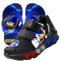 Imagem da promoção Kit Tênis Masculino Infantil De Led Sonic Meninos + Chinelo