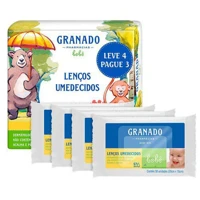 Imagem da promoção Kit Lenço Umedecido Granado Bebê Tradicional 4 Pacotes de 50 Unidades