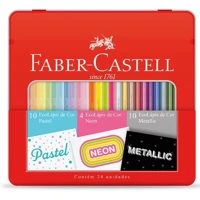 Imagem da promoção Kit Lápis de Cor Pastel + Neon + Metálico Faber-Castell EcoLápis 24 Cores