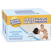 Imagem da promoção Kit Sabonete em Barra Pom Pom Loção Hidratante com 5 unidades de 70g cada