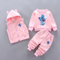 Imagem da promoção Conjunto De Roupas De Bebê  Suéter Com Capuz De Desenho De Urso De Três Peças