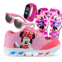 Imagem da promoção Tênis de Led Infantil Feminino Minnie Mais Chinelo com Relogio e Oculos