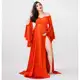 Vestido Gestante Com Fendas Laterais Para Ensaios G23 em oferta