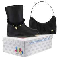 Imagem da promoção Bota Infantil Feminina Menina Club Happy Com Bolsinha