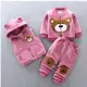 Conjuntos De Roupas Quentes De Inverno Para Bebês Meninos Meninas Capuzes Calças De Capuz Exterior 3 em oferta