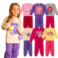 Imagem da promoção Kit 4 Peças Conjunto Moletom Infantil Menina 1 ao 16 Feminino Outono Inverno