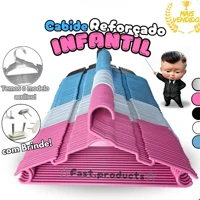 Imagem da promoção kit 50 unidades Cabide Reforçado Baby infantil juvenil cores.