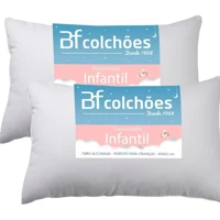 Imagem da promoção Kit 2 Travesseiros Infantil Baixo Fibra Siliconada Antialérgico 45x65cm - bf Colchões