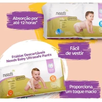 Imagem da promoção Fralda Needs Baby Ultrasafe Roupinha Pants (M, G, XG e XXG) [Comprando 3 Unidades]