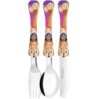 Imagem da promoção SIMONAGGIO Jogo de Talheres Infantil Disney Kids Princesas - Kit de Talheres de Aço Inox Com Cabo Pl