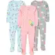 Simple Joys by Carter's Pacote com 3 pijamas de algodão com pés de ajuste confortável para meninas em oferta