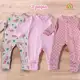 Kit com 3 macacões estampado para menina rosa com zíper em oferta