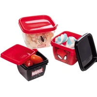 Imagem da oferta Kit 3 Potes Quadrado Infantil Conect Homem Aranha - Plasútil