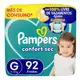 Fralda Pampers Confort Sec Tamanho G 92 Unidades em oferta