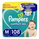 Fralda Pampers Confort Sec Tamanho M, 108 Un em oferta