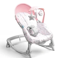 Imagem da promoção Cadeira de Descanso e Balanço Spice Dobrável 0-18kgs Rosa Multikids Baby - BB293