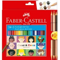 Imagem da promoção Lápis de Cor Faber-Castell Ecolápis 24 Cores + 3 Tons de Pele