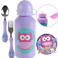 Imagem da promoção Kit Alimentação Garrafinha Inox e Talher para Bebe Criança Refeição Squeeze Termica