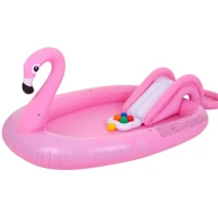 Imagem da promoção Piscina Infantil Inflável com Escorregador Jilong - 112L Flamingo