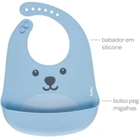 Imagem da promoção Babador de Silicone Buba Gumy Com Pega Migalhas - Azul