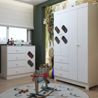 Imagem da promoção Quarto Infantil Completo Escotilha 5 Portas 7 Gavetas Branco - Panorama Móveis