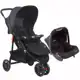 Carrinho Passeio C/ Bebê Conforto Delta Duo Pro Preto Voyage em oferta