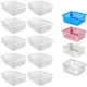 Cesto Organizador Kit 10 Peças 16x12x6Cm Pequeno Branco Transparente Azul Rosa em oferta