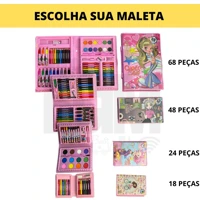 Imagem da promoção Kit maleta pintura Canetinhas Giz Lápis de Cor