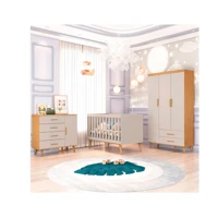 Imagem da promoção Quarto Infantil Completo com Guarda-Roupa Cômoda e Berço Carolina Baby Milla