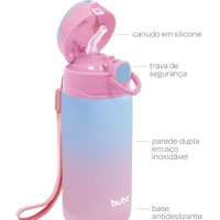 Imagem da promoção Garrafa Térmica Parede Dupla Buba rosa 400ml