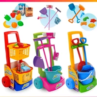 Imagem da promoção Brinquedo Infantil Faz de Conta Brincadeira Mercadinho Limpeza Praia C/ Acessórios Baldinho Cestinha