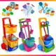 Brinquedo Infantil Faz de Conta Brincadeira Mercadinho Limpeza Praia C/ Acessórios Baldinho Cestinha em oferta