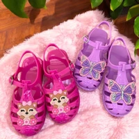 Imagem da promoção Kit 2 Pares Sandália Infantil Menina Estampada Delicada Confortável e Flexível Oferta Verão