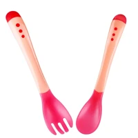 Imagem da promoção Talheres com sensor temperatura Colher e Garfo em Silicone