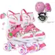 Patins 4 Rodas Infantil Morango para Menina com Luz LED + Kit Proteção Semi Professional – Promoção em oferta