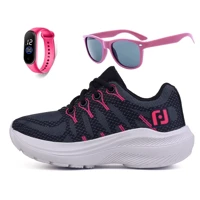 Imagem da promoção Kit Tênis Infantil Meninas Escolar Casual + Oculos Relogio