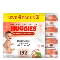 Imagem da promoção Kit Lenço Umedecido Huggies 192 Unidades - 4 Pacotes com 48 Unidades