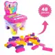 Cadeira Infantil Princesas com Blocos de Montar Encaixe Educativo 48 Peças Grandes em oferta
