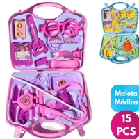 Imagem da promoção Kit Médico Infantil de Brinquedo com Maletinha e Acessórios 15 peças – Para Meninos e Meninas